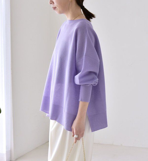 quaranciel「quaranciel:〈手洗い可能〉シアー 2way Vネック ドルマン ニット プルオーバー」|ニット・セーター|