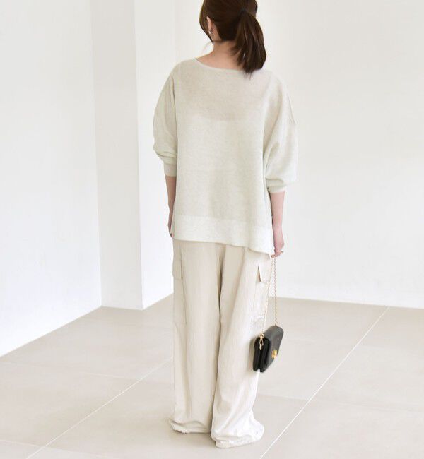 quaranciel「quaranciel:〈手洗い可能〉シアー 2way Vネック ドルマン ニット プルオーバー」|ニット・セーター|