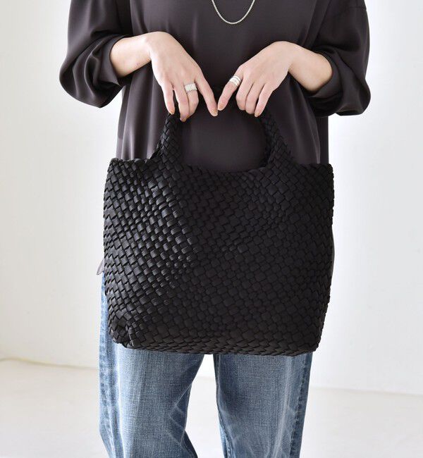 quaranciel「《一部追加予約》quaranciel: ポーチ付き メッシュ 編み込み トート バッグ」|トートバッグ|