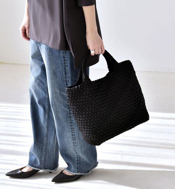 quaranciel「《一部追加予約》quaranciel: ポーチ付き メッシュ 編み込み トート バッグ」|トートバッグ|