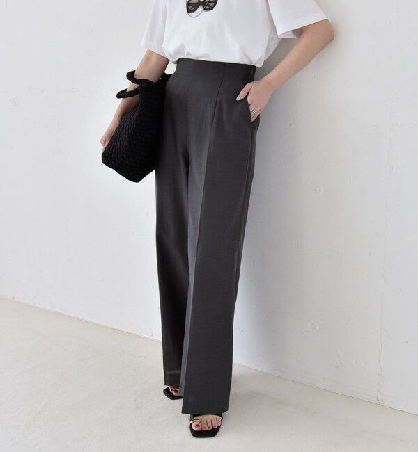 quaranciel「quaranciel:〈洗濯機可能〉リネン ミックス ハイウエスト ワイド パンツ」|その他|