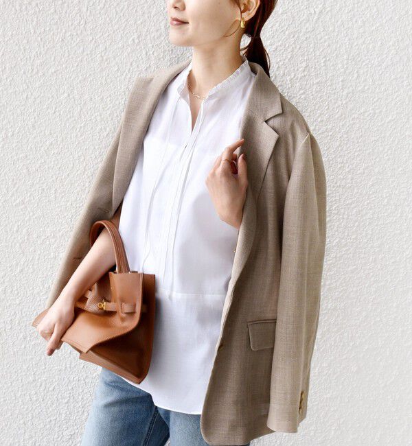 SHIPS for women「〈手洗い可能〉襟 フリル バック ギャザー ブラウス」|シャツ・ブラウス|