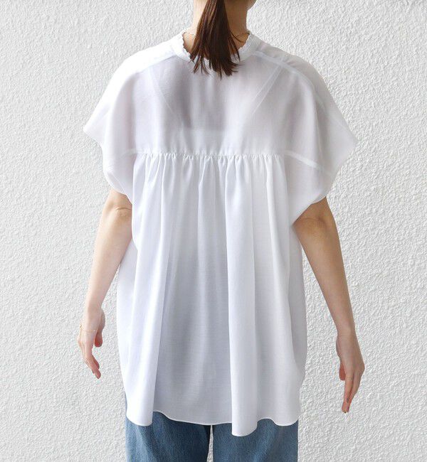 SHIPS for women「〈手洗い可能〉襟 フリル バック ギャザー ブラウス」|シャツ・ブラウス|