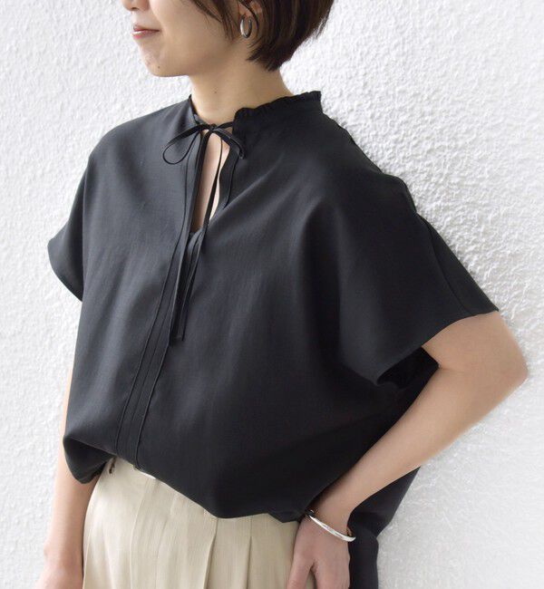 SHIPS for women「〈手洗い可能〉襟 フリル バック ギャザー ブラウス」|シャツ・ブラウス|