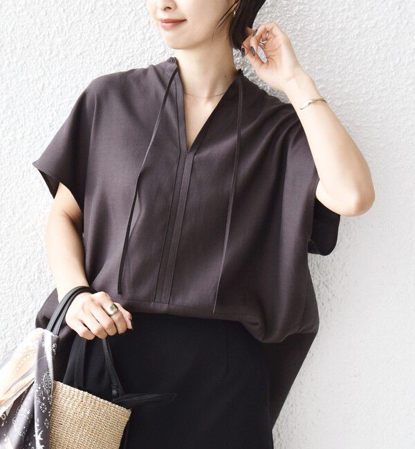 SHIPS for women「〈手洗い可能〉襟 フリル バック ギャザー ブラウス」|シャツ・ブラウス|