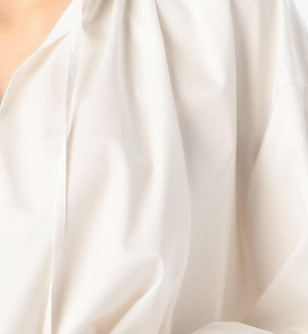 Ballsey「ハイカウントサテン ネックフリルブラウス」|シャツ・ブラウス|