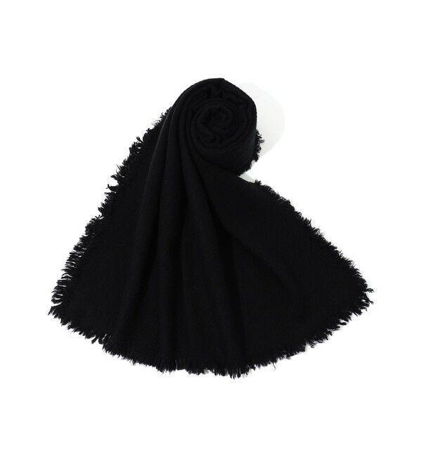 TOMORROWLAND GOODS「DES PRES カシミヤフリンジストール」|ストール|19 ブラック