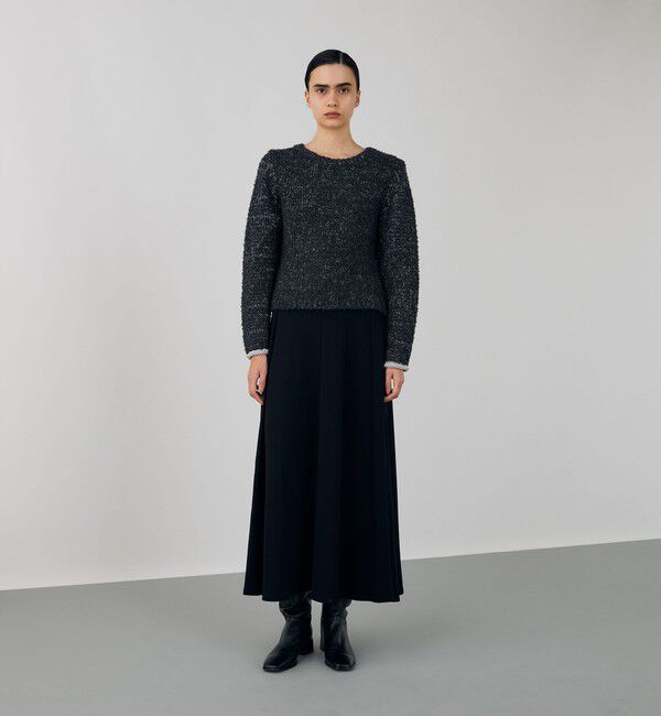 DES PRES「グリッターウールファー ラウンドネックプルオーバー」|ニット・セーター|