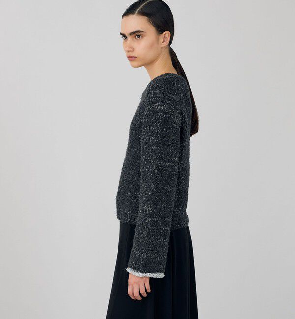 DES PRES「グリッターウールファー ラウンドネックプルオーバー」|ニット・セーター|