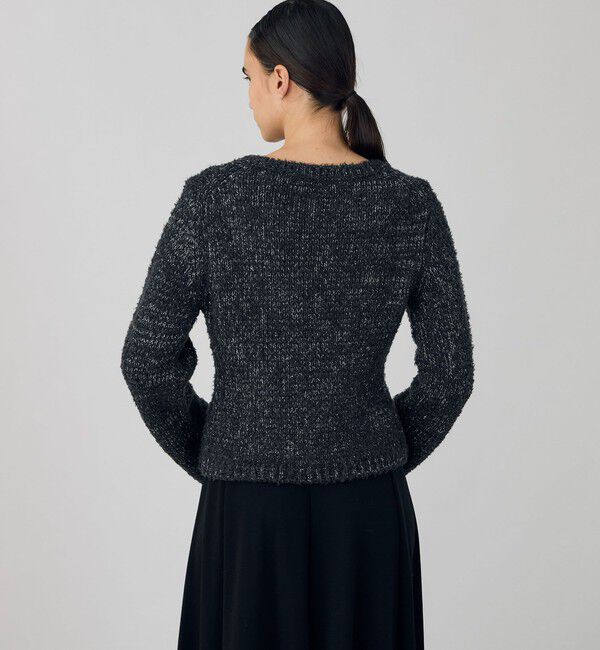 DES PRES「グリッターウールファー ラウンドネックプルオーバー」|ニット・セーター|