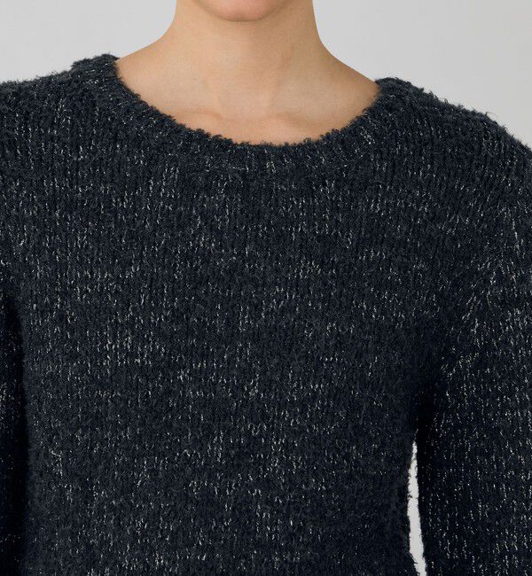DES PRES「グリッターウールファー ラウンドネックプルオーバー」|ニット・セーター|