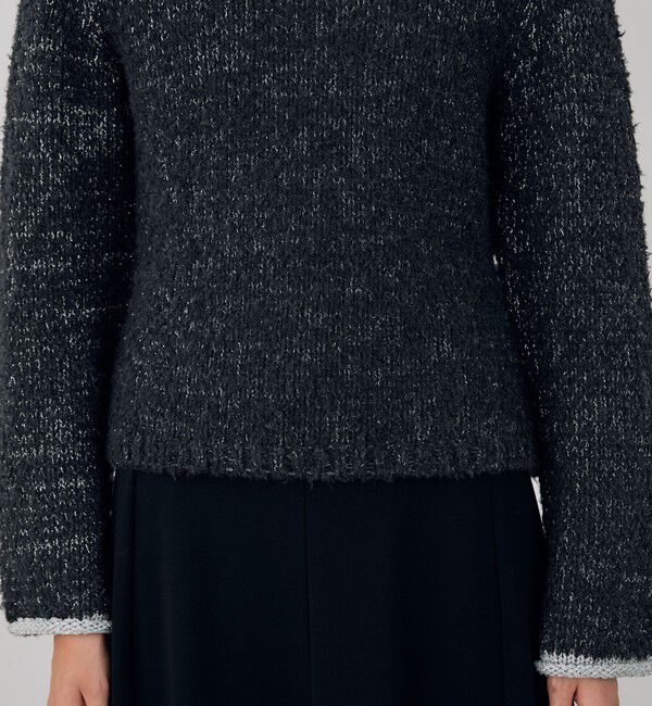 DES PRES「グリッターウールファー ラウンドネックプルオーバー」|ニット・セーター|