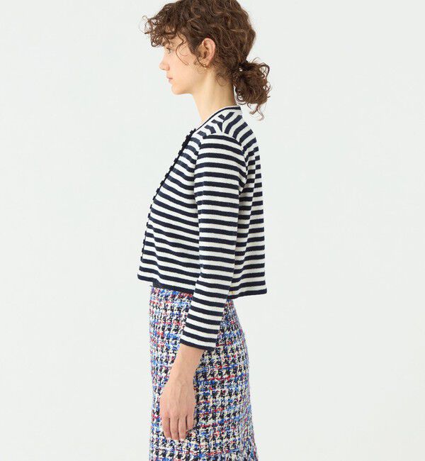 TOMORROWLAND collection「パイルボーダー クルーネックカーディガン」|カーディガン|