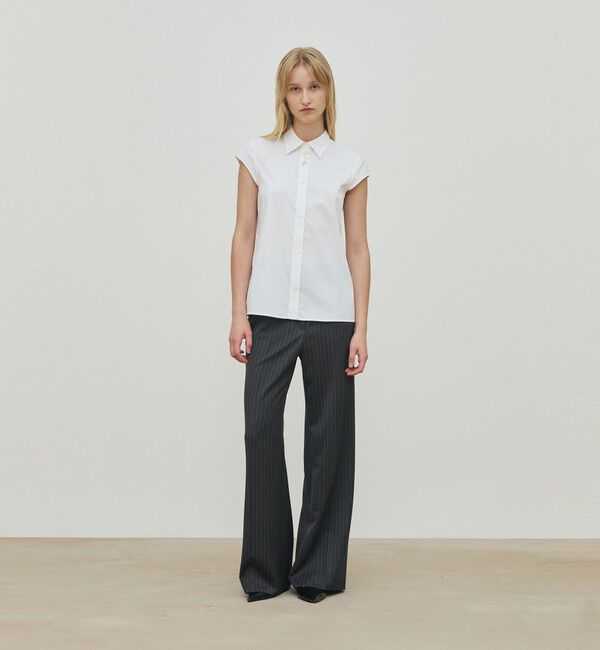 DES PRES「コットンストレッチポプリン キャップスリーブシャツ」|シャツ・ブラウス|