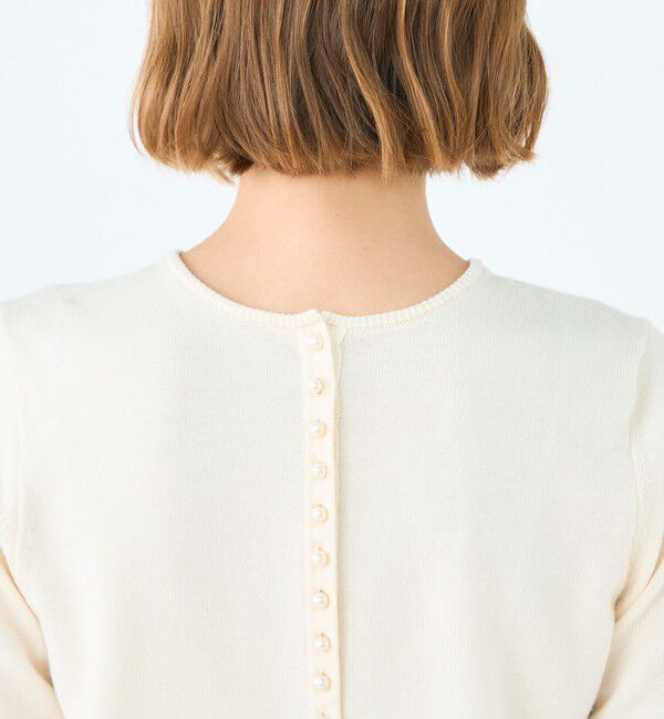 Ballsey「パールコンビ バックシャンハーフスリーブプルオーバー」|ニット・セーター|