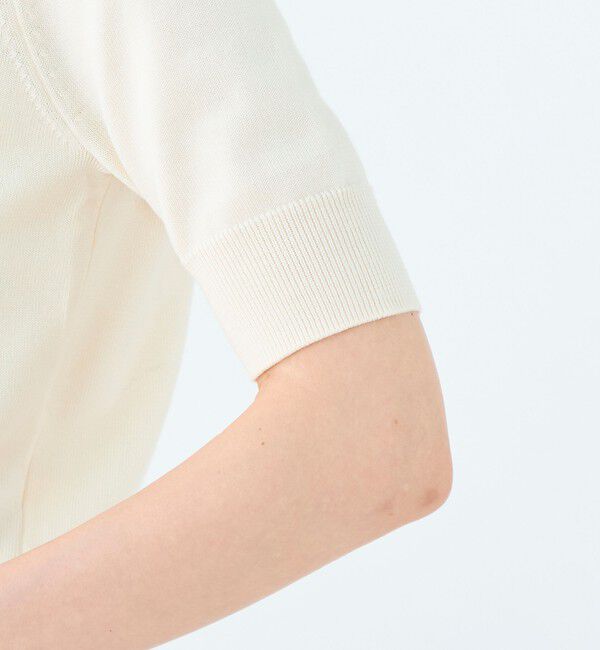 Ballsey「パールコンビ バックシャンハーフスリーブプルオーバー」|ニット・セーター|