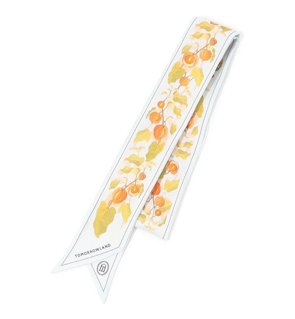 TOMORROWLAND GOODS「Atelier TOMORROWLAND AUTUMN FLOWER BANDEAU シルクスカーフ」|バンダナ・スカーフ|62 ライトブルー系