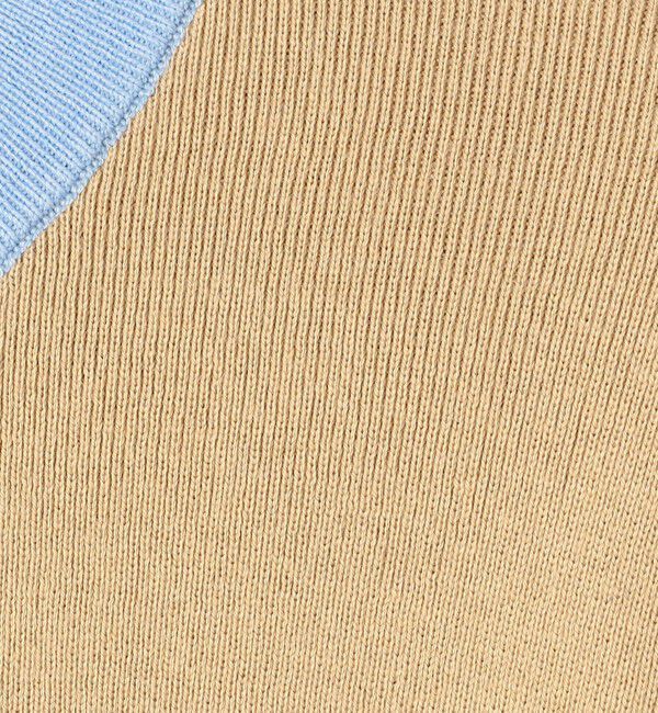 CABaN「コットンカシミヤ バイカラークルーネックカーディガン」|カーディガン|