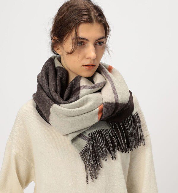 TOMORROWLAND GOODS「TOMORROWLAND カシミヤ ダブルフェイス チェックストール」|ストール|