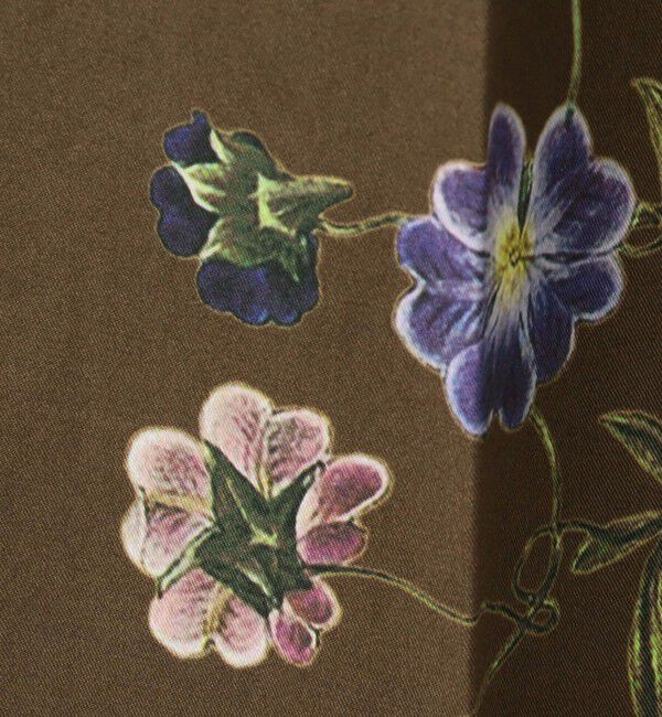 CABaN「コットンツイル フラワープリント2タックワイドパンツ」|チノ|