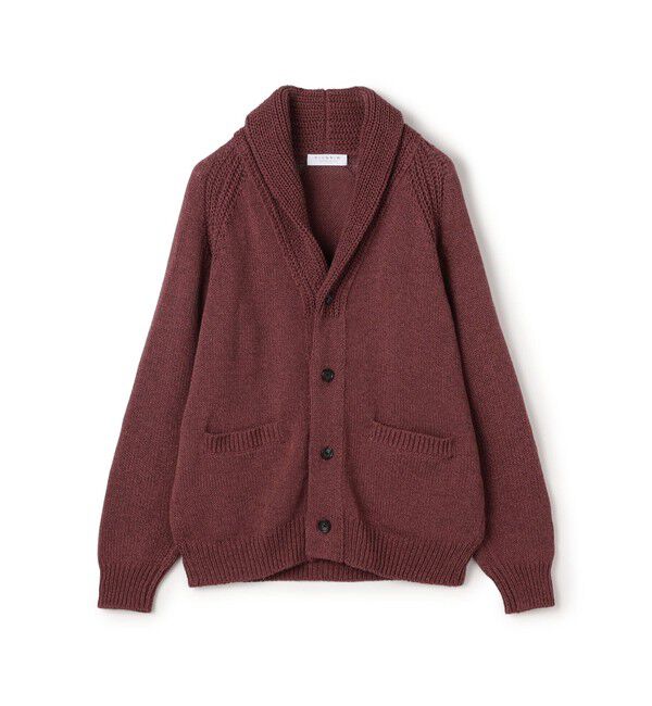 TOMORROWLAND MENS「リネンコットン ショールカラー ニットカーディガン」|カーディガン|47 バーガンディ