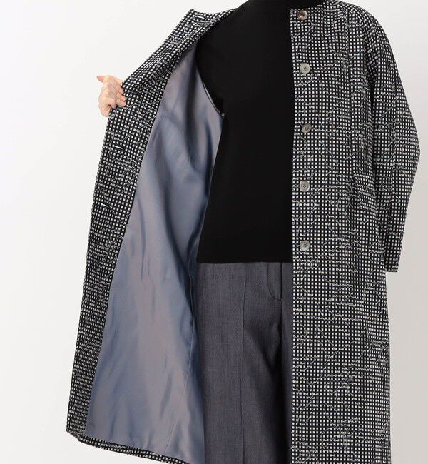 TOMORROWLAND collection「オーバーフラワージャカード クルーネックコート」|ノーカラーコート|