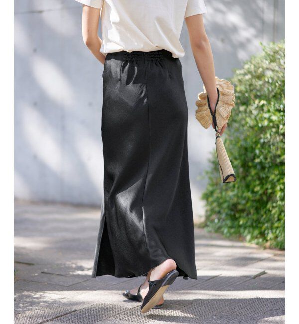IENA「《追加11》ダブルサテンスカート」|スカート|
