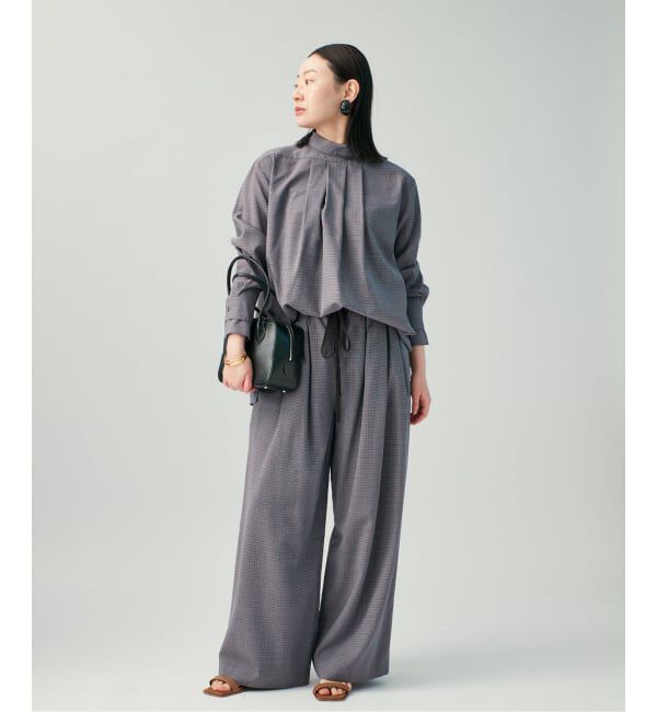 VERMEIL par iena「Check ハイネックブラウス」|シャツ・ブラウス|