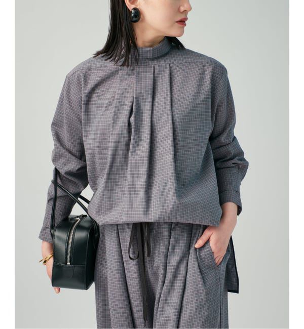 VERMEIL par iena「Check ハイネックブラウス」|シャツ・ブラウス|