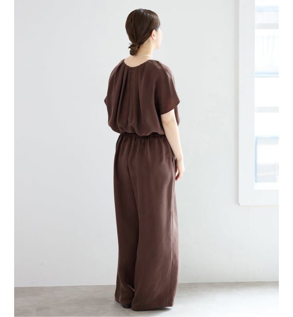 IENA「《予約》ウォッシャブル キュプラオーバーフレンチオールインワン」|オールインワン|