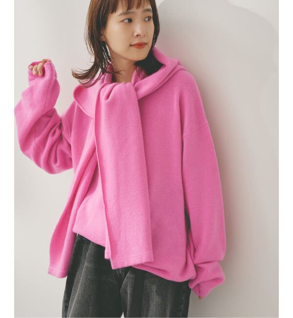 Spick and Span「Higuchi*Sカシミヤ混フードマフラー」|マフラー|