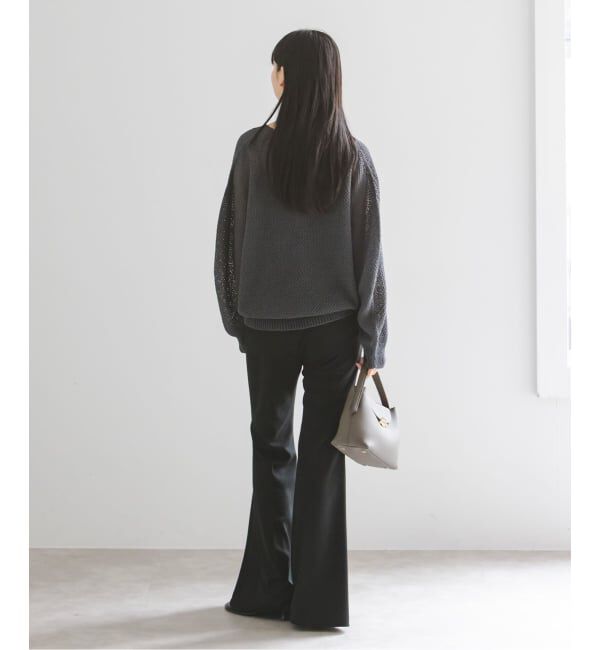 NOBLE「ジャージーフレアパンツ」|スラックス|