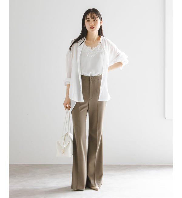 NOBLE「ジャージーフレアパンツ」|スラックス|