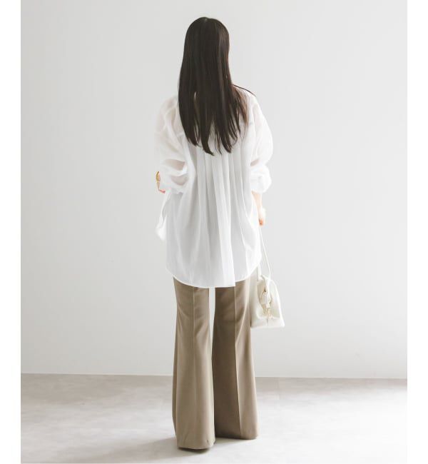 NOBLE「ジャージーフレアパンツ」|スラックス|