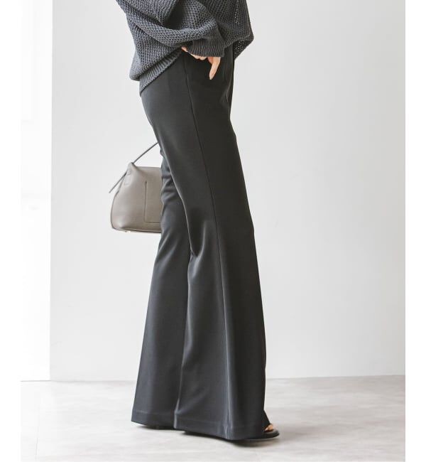 NOBLE「ジャージーフレアパンツ」|スラックス|