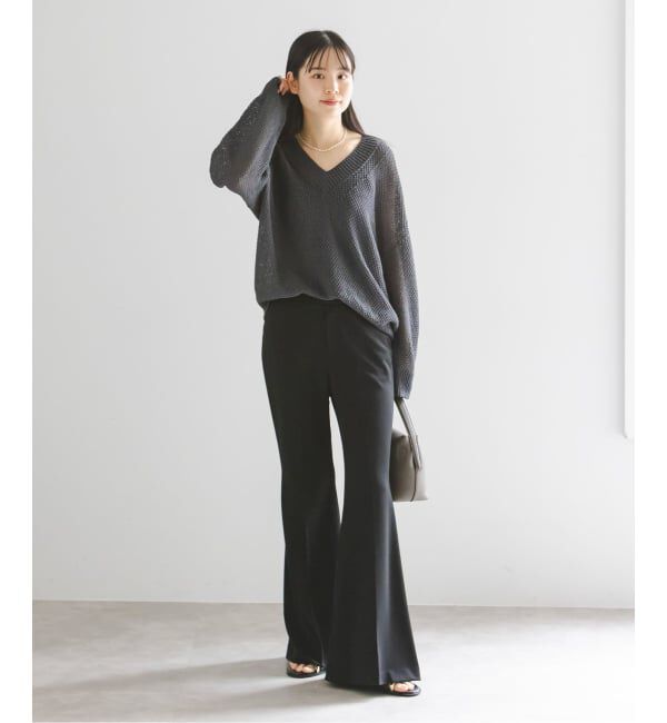 NOBLE「ジャージーフレアパンツ」|スラックス|