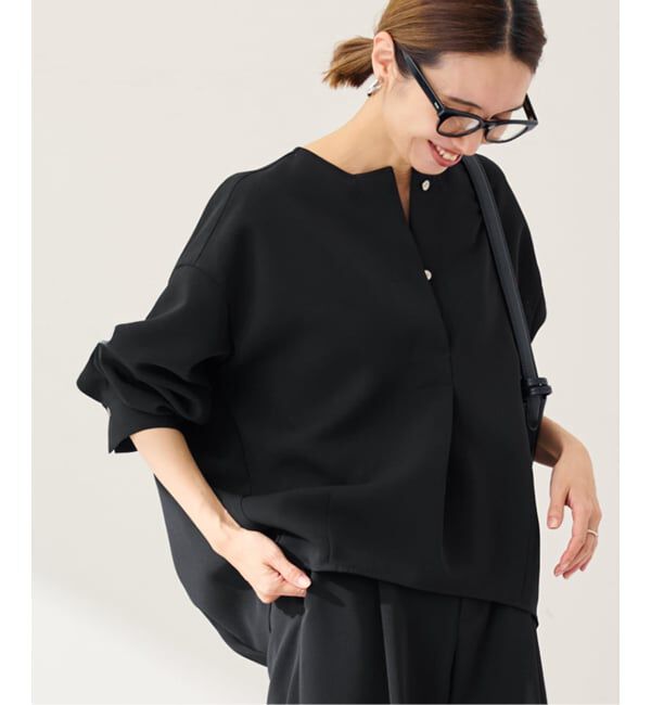 FRAMeWORK「ライトダブルクロスコクーンブラウス」|シャツ・ブラウス|ブラック