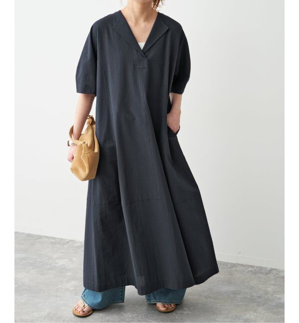 Spick and Span「《予約》パフスリーブサッカードレス」|ワンピース|