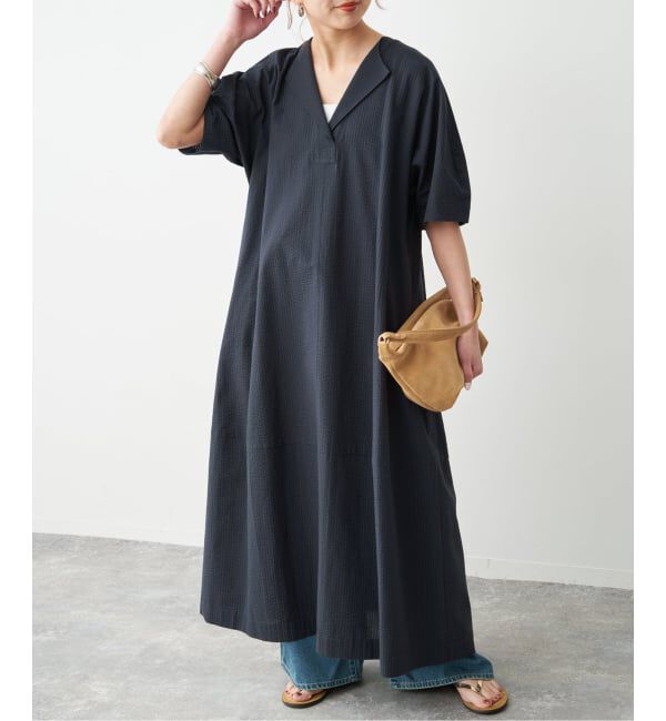 Spick and Span「《予約》パフスリーブサッカードレス」|ワンピース|