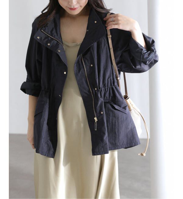  「【洗える】ライトハーフブルゾン」|その他|ネイビー