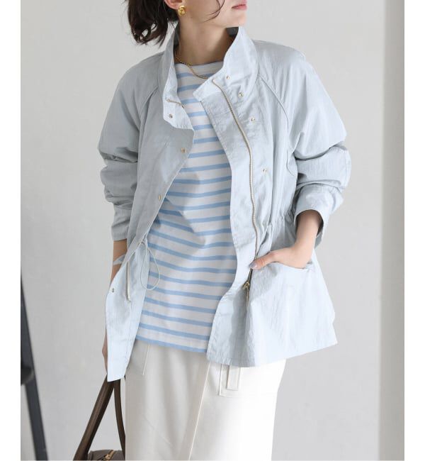  「【洗える】ライトハーフブルゾン」|その他|ブルー A