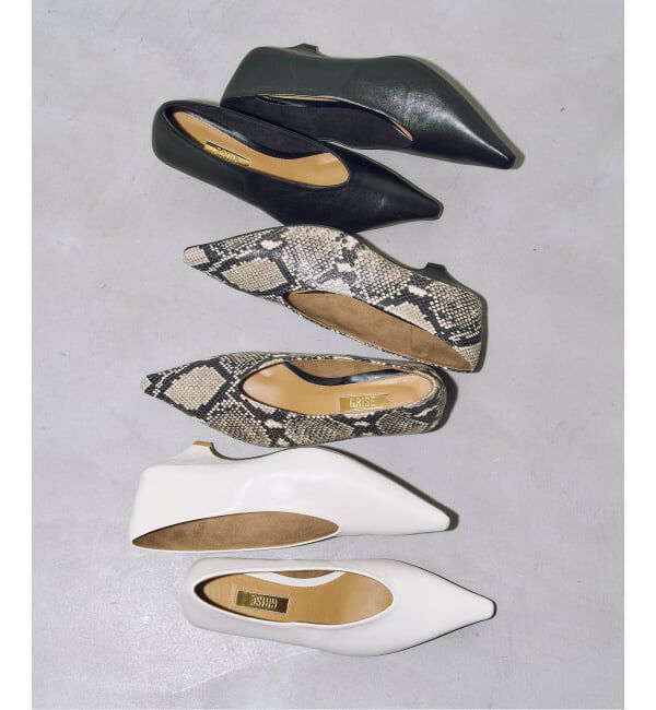 GRISE「《追加》GRISE5cmポインテッドレザーソフトウェッジパンプス」|パンプス|