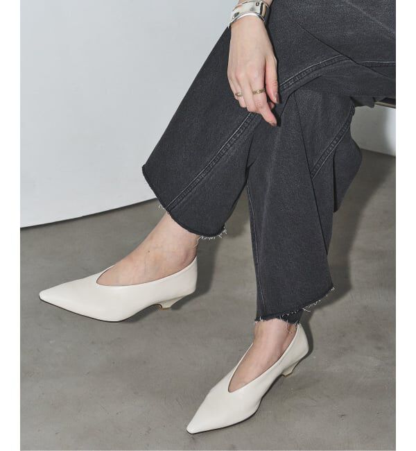 GRISE「《追加》GRISE5cmポインテッドレザーソフトウェッジパンプス」|パンプス|ナチュラル