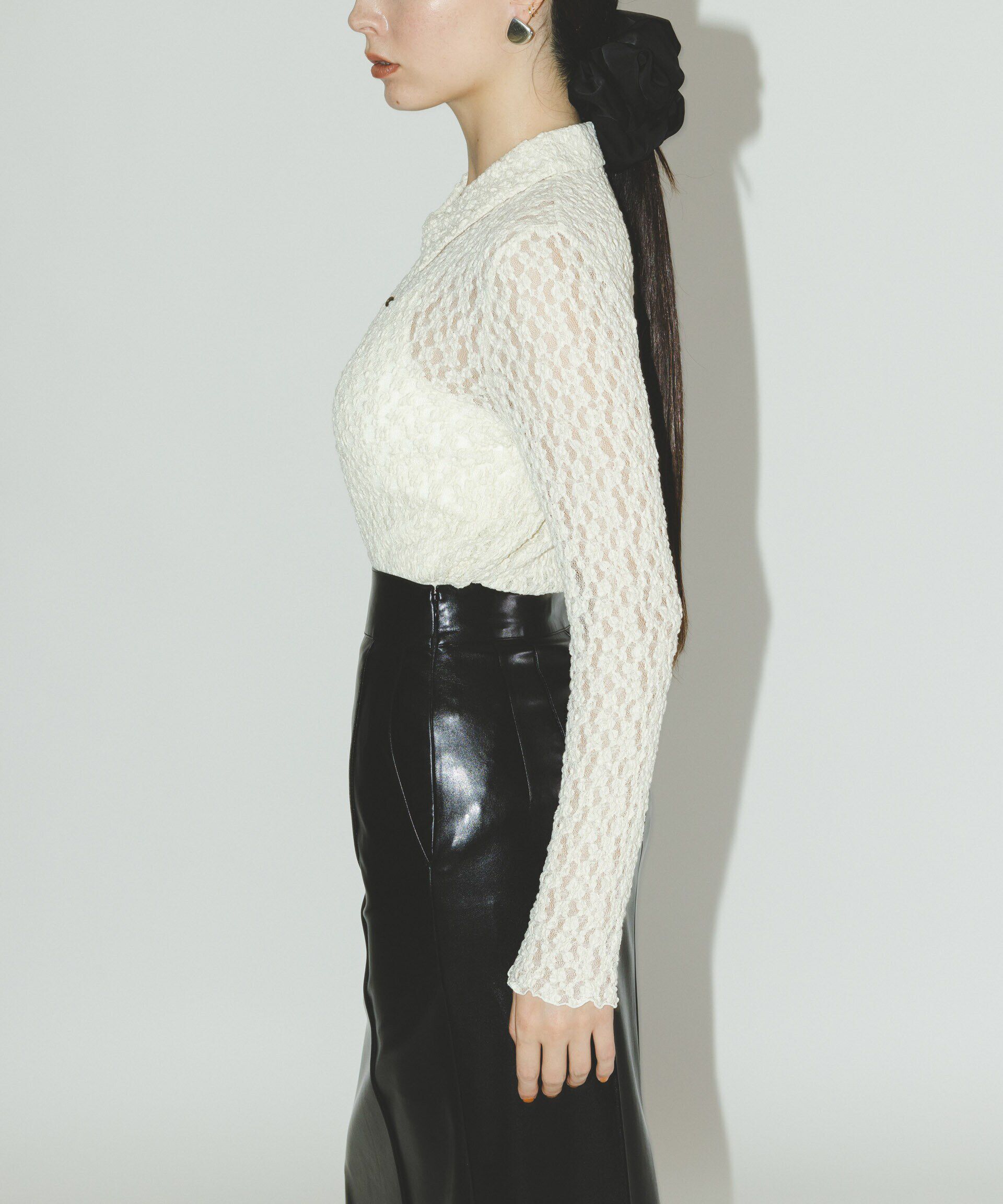 nano･universe「フェイクレザーピンタックスカート(セットアップ可)」|スカート|