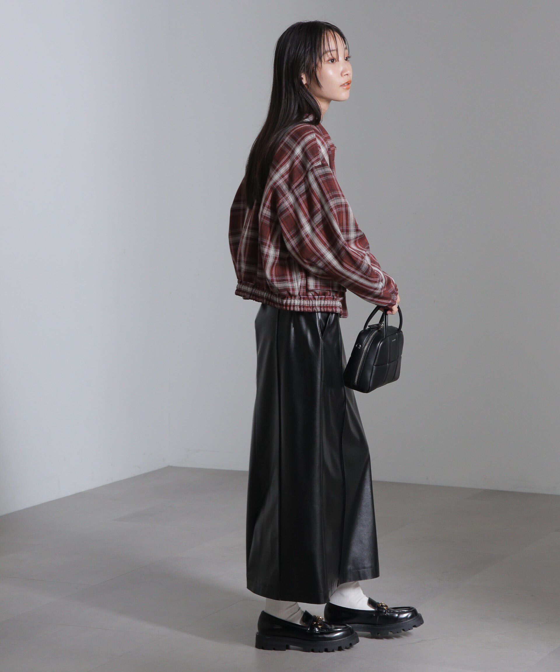 nano･universe「フェイクレザーピンタックスカート(セットアップ可)」|スカート|