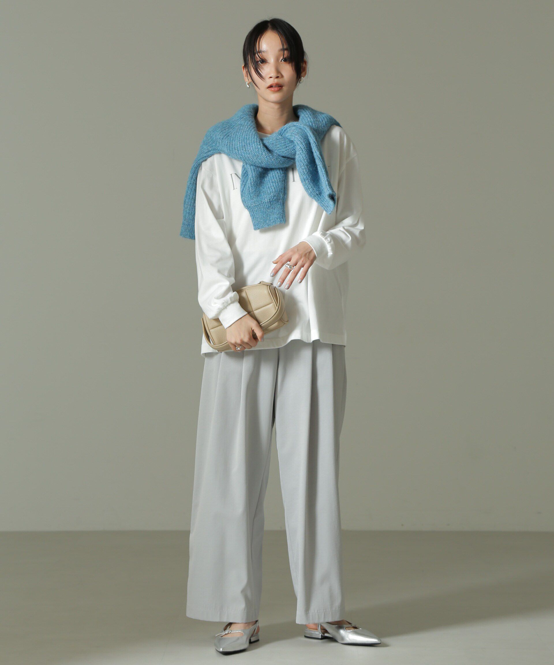 nano･universe「ツータックワイドパンツ」|チノ|