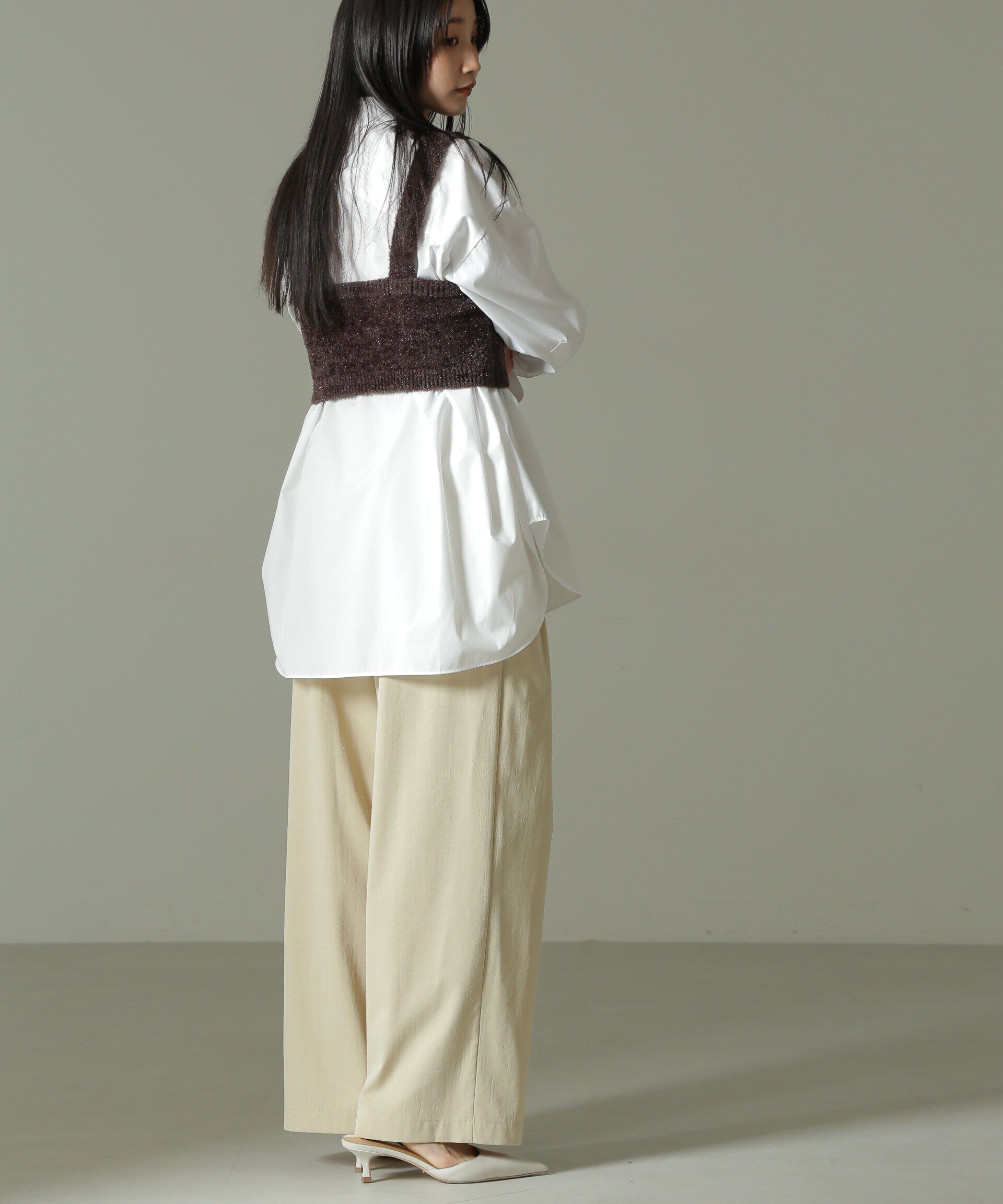 nano･universe「ツータックワイドパンツ」|チノ|