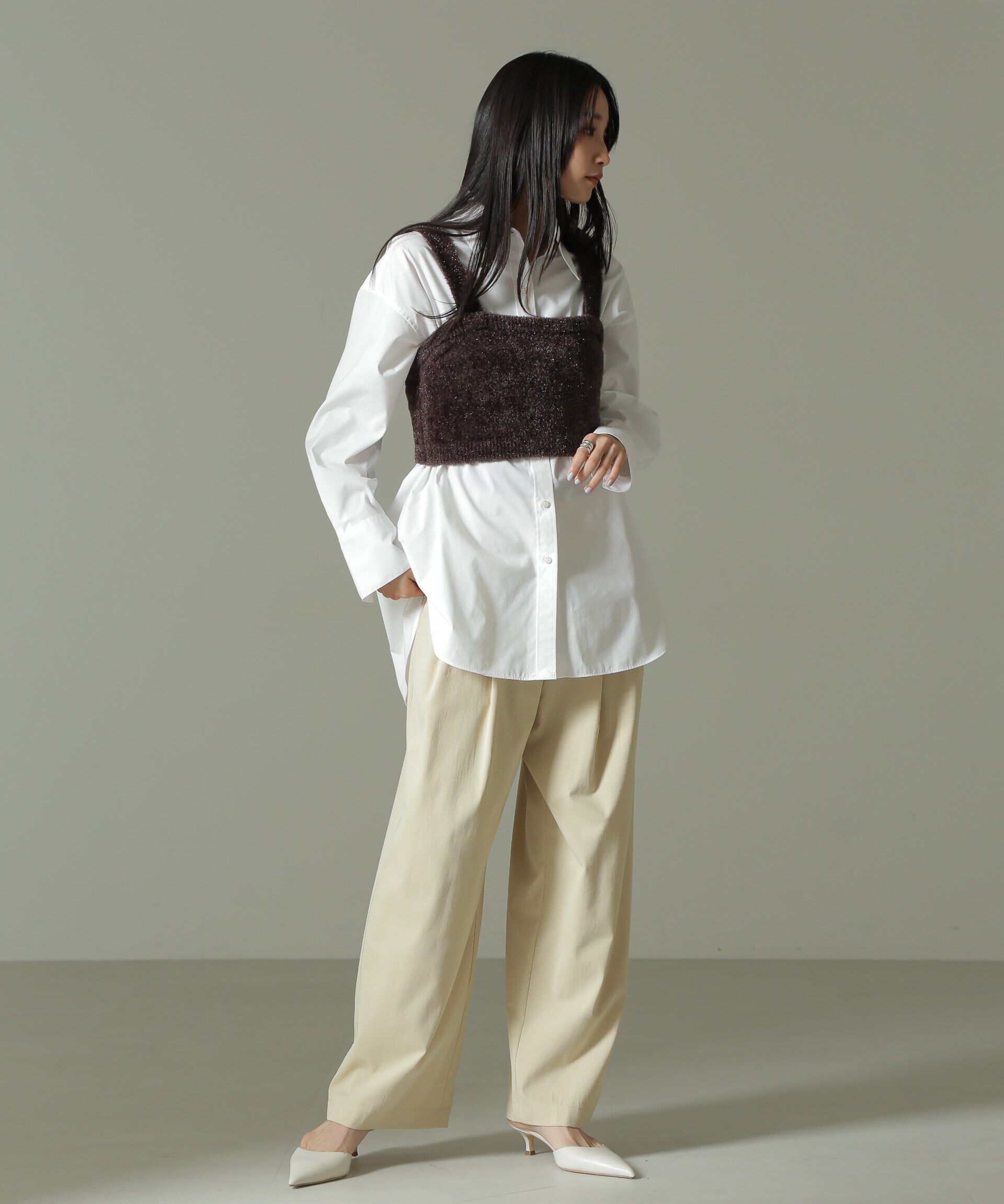 nano･universe「ツータックワイドパンツ」|チノ|