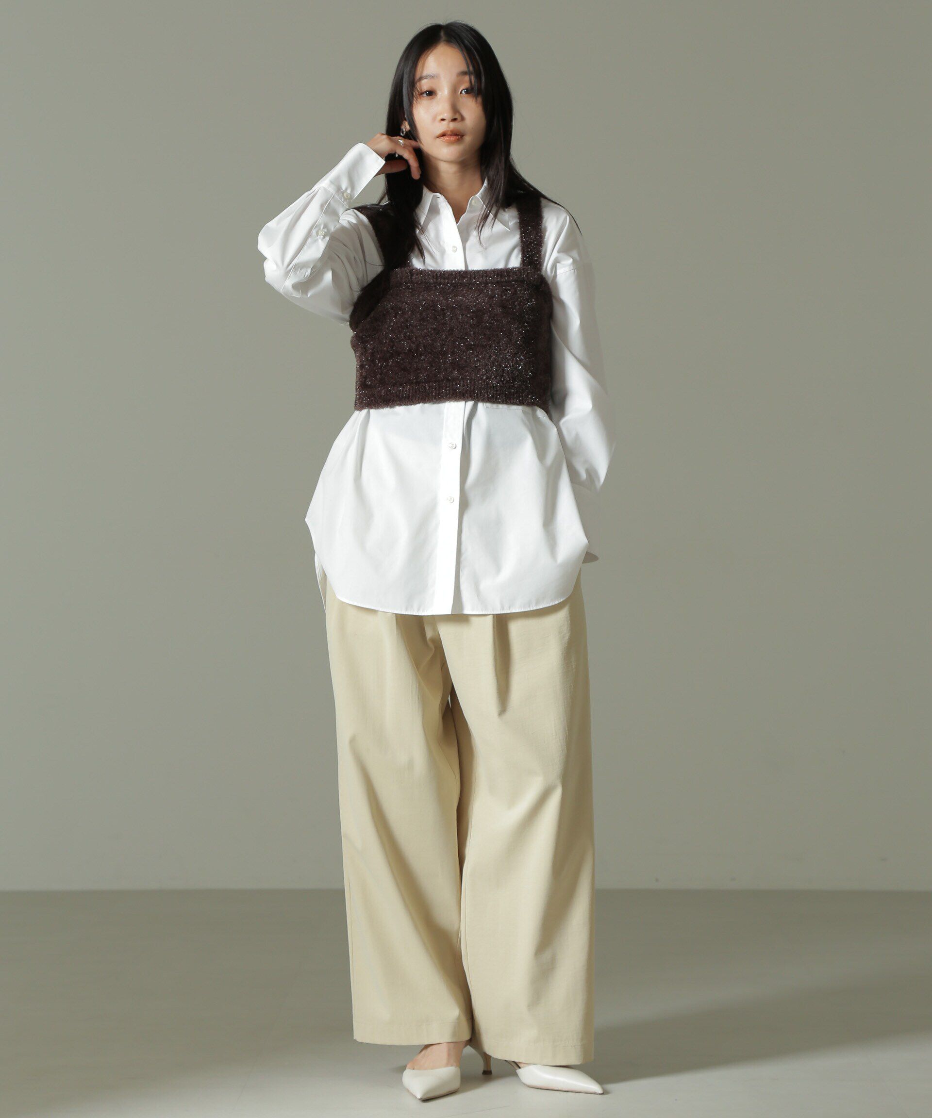 nano･universe「ツータックワイドパンツ」|チノ|