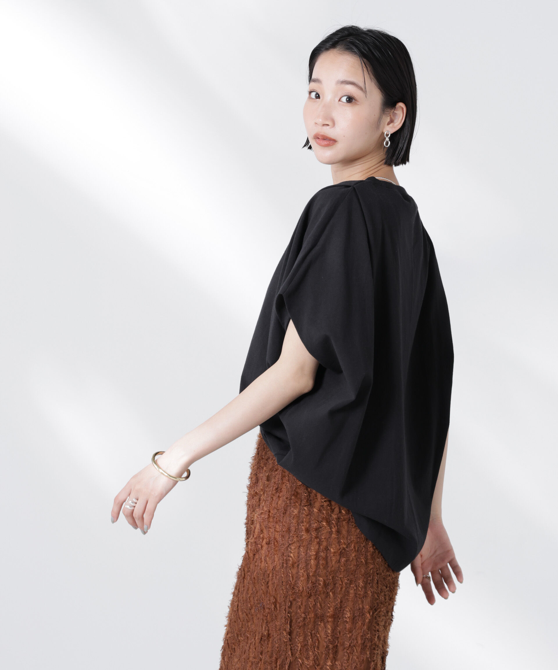 nano･universe「変形スリーブカットトップス」|Tシャツ・カットソー|